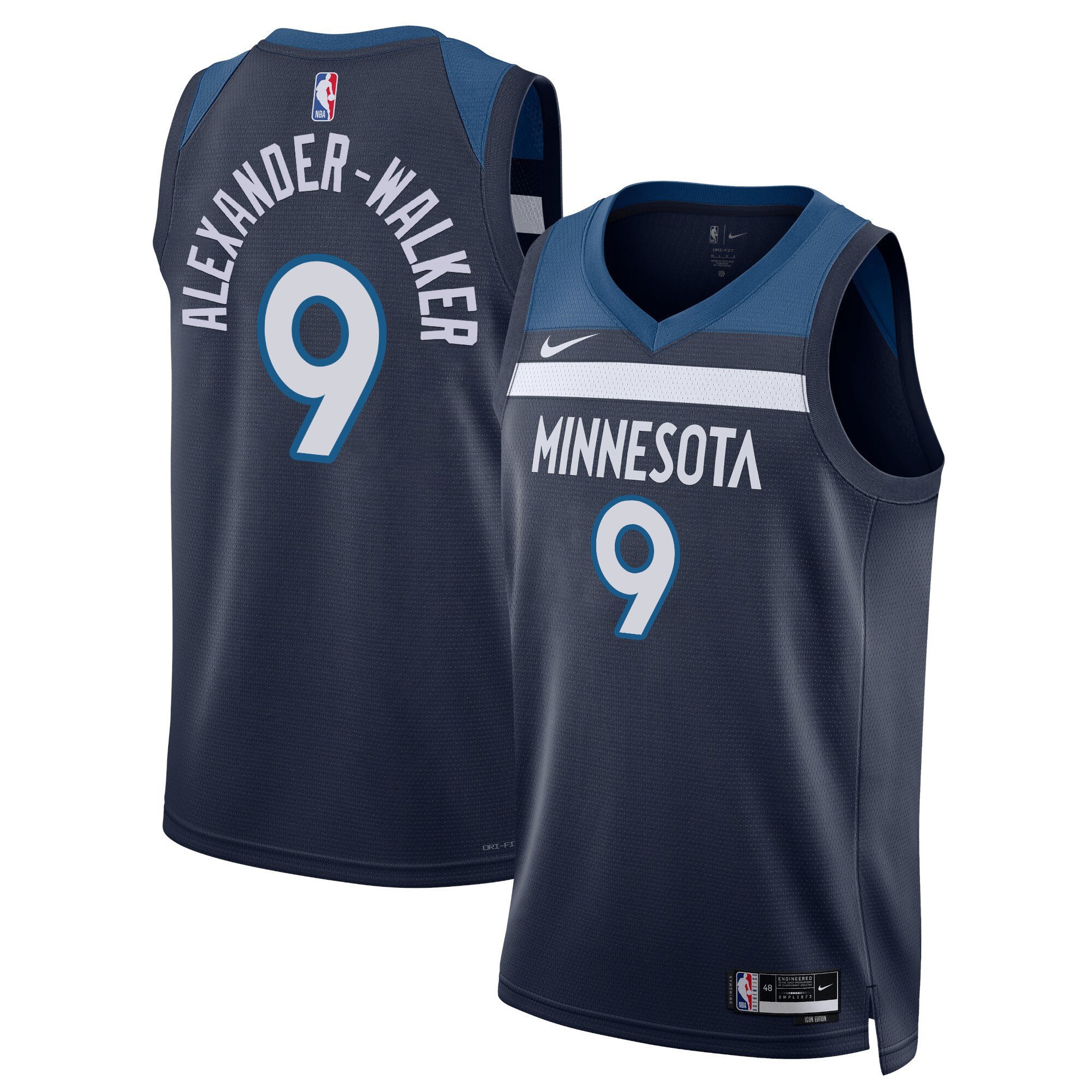 Nickeil Alexander-Walker Men's Minnesota Timberwolves Swingman Icon Jersey - All Stitched