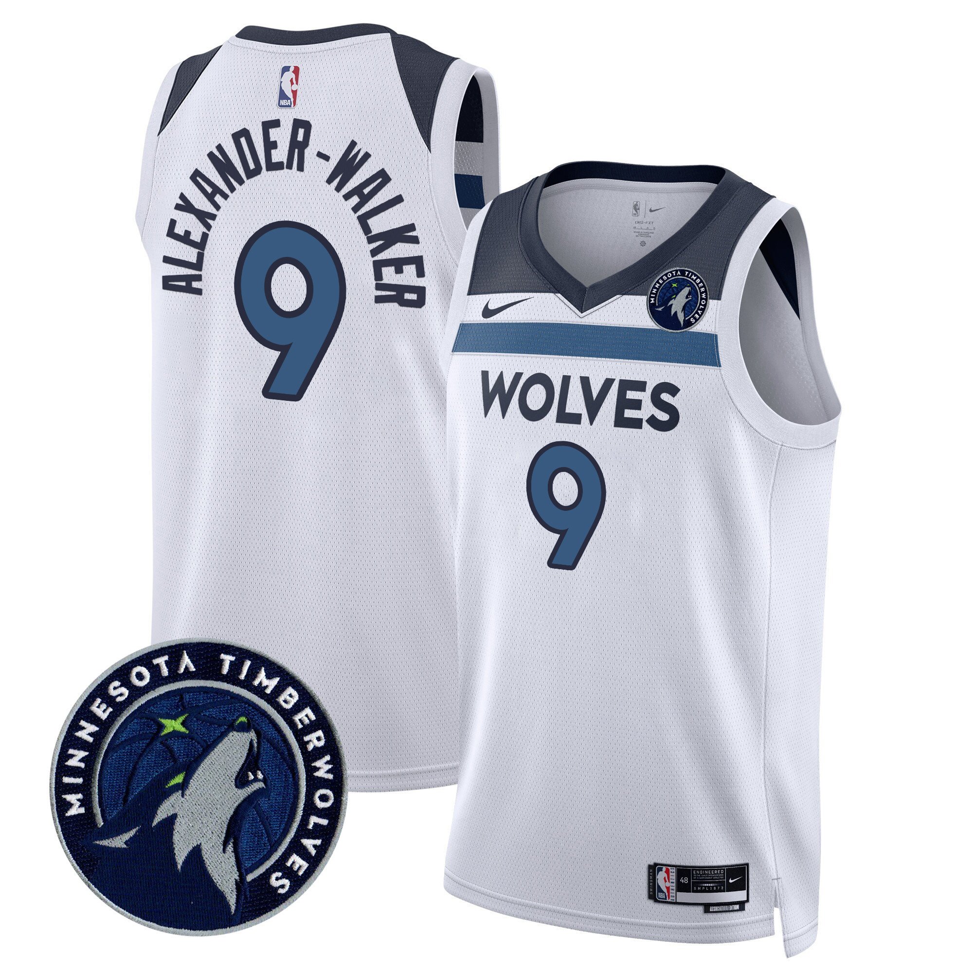 Nickeil Alexander-Walker Men's Minnesota Timberwolves Swingman V2 Association Jersey - All Stitched
