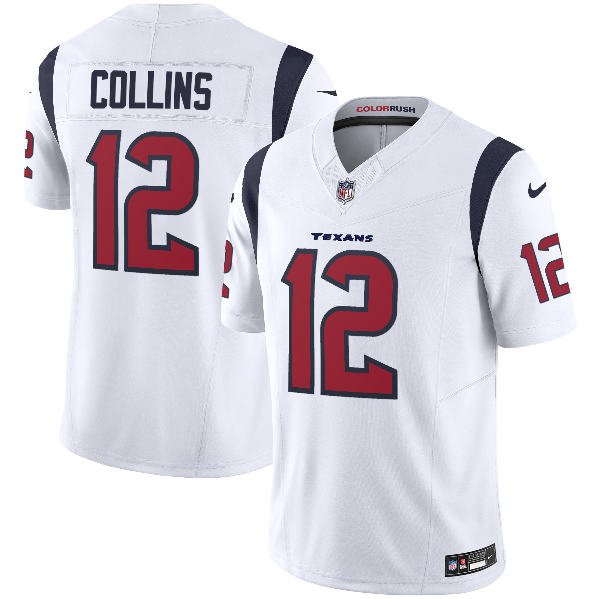 Nico Collins Men's Houston Texans Color Rush Legend Vapor White Jersey - All Stitched 