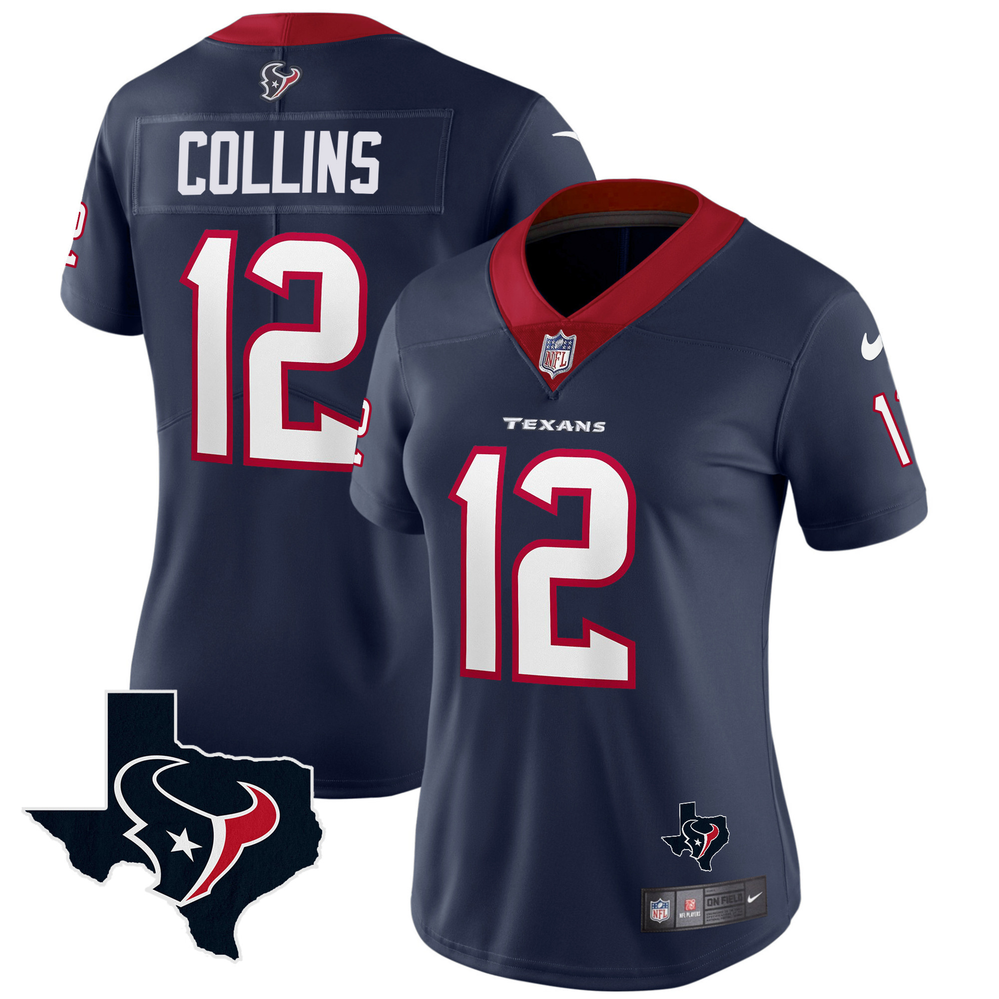 Nico Collins Women's Houston Texans Vapor Limited Navy Jersey - All Stitched 