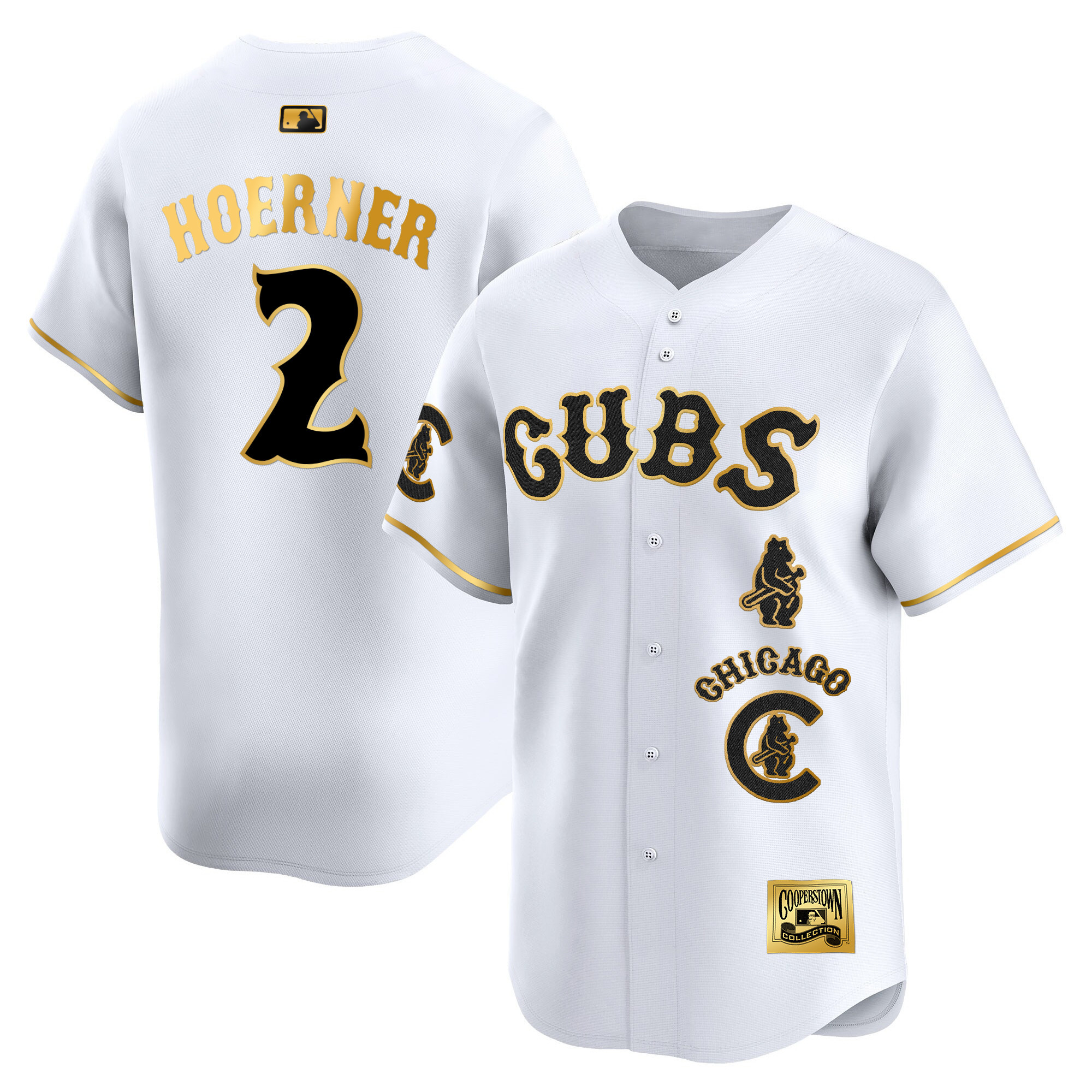 Nico Hoerner Men's Chicago Cubs Special Vapor Premier Limited White Gold Jersey - All Stitched