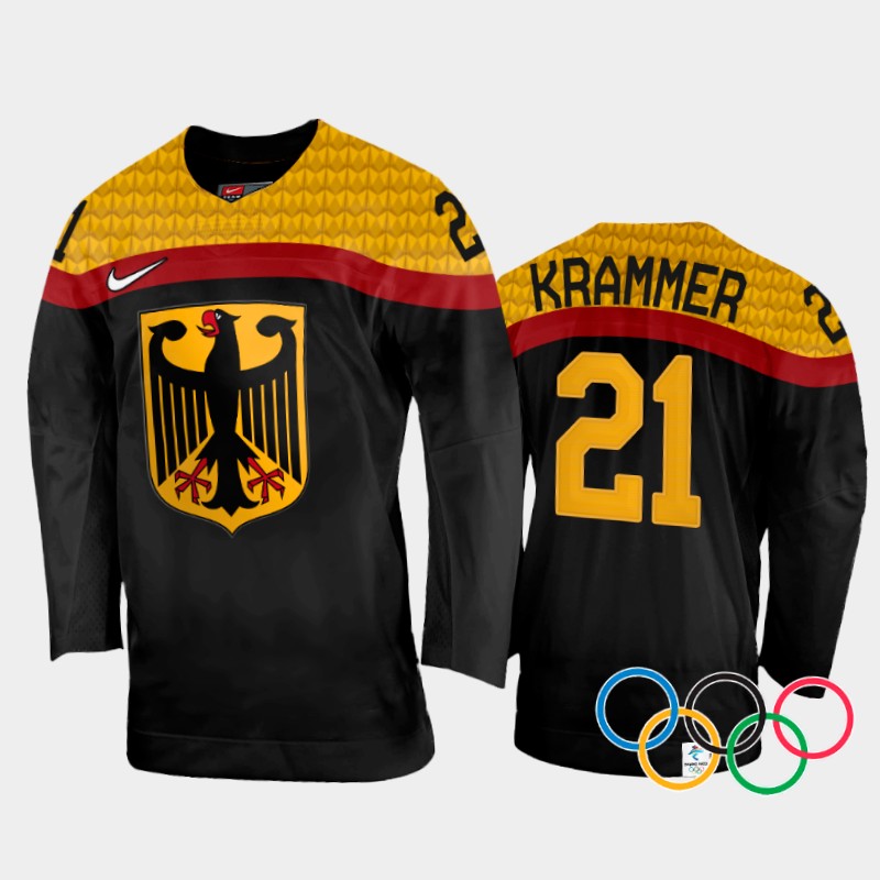 Nico Krammer Germany Black Away Jersey 2022 Winter Olympics