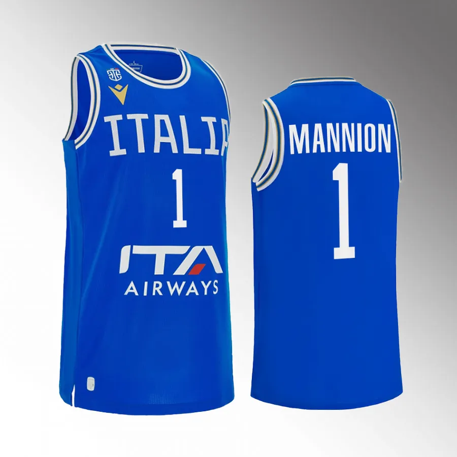 Nico Mannion Italy 2023 FIBA World Cup Blue Jersey Home #1