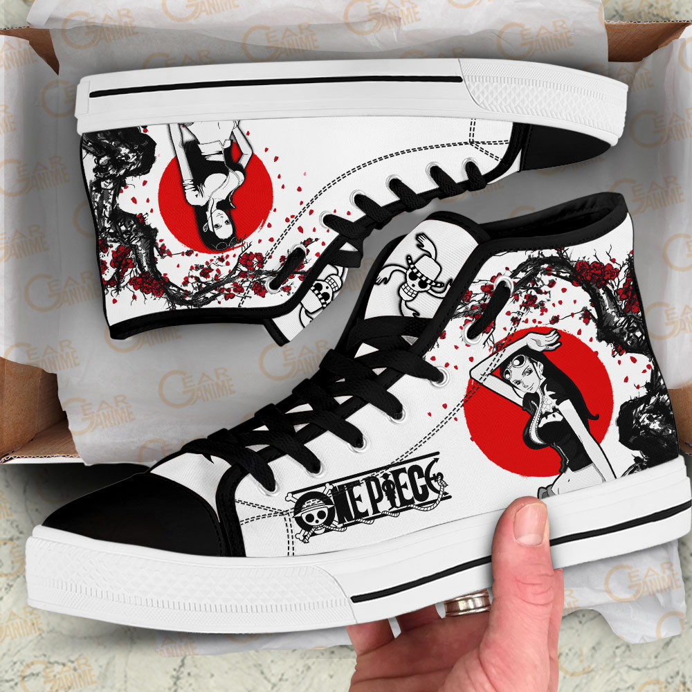 Nico Robin High Top Shoes Custom Anime One Piece Sneakers Japan Style