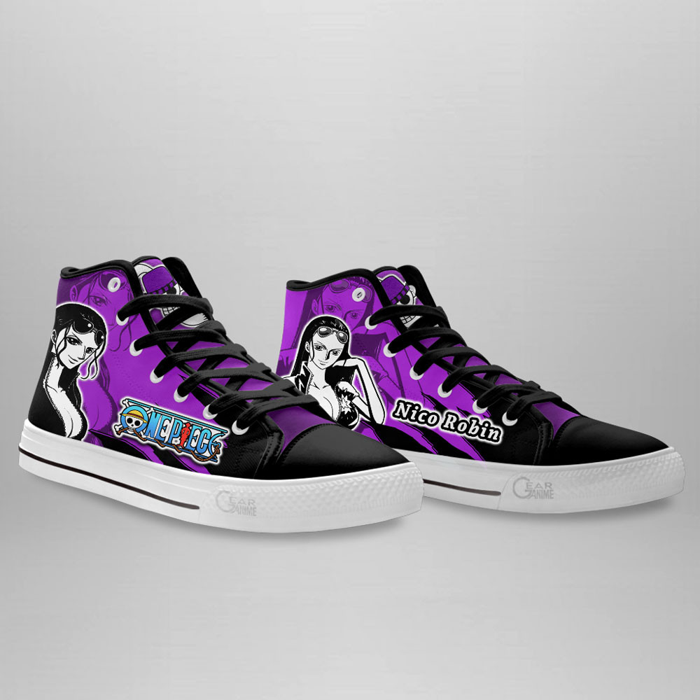 Nico Robin High Top Shoes One Piece Custom Anime Sneakers Mix Manga