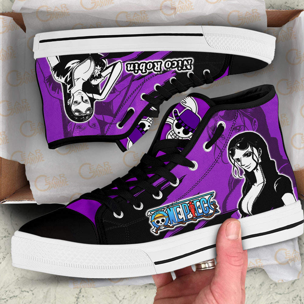 Nico Robin High Top Shoes One Piece Custom Anime Sneakers Mix Manga