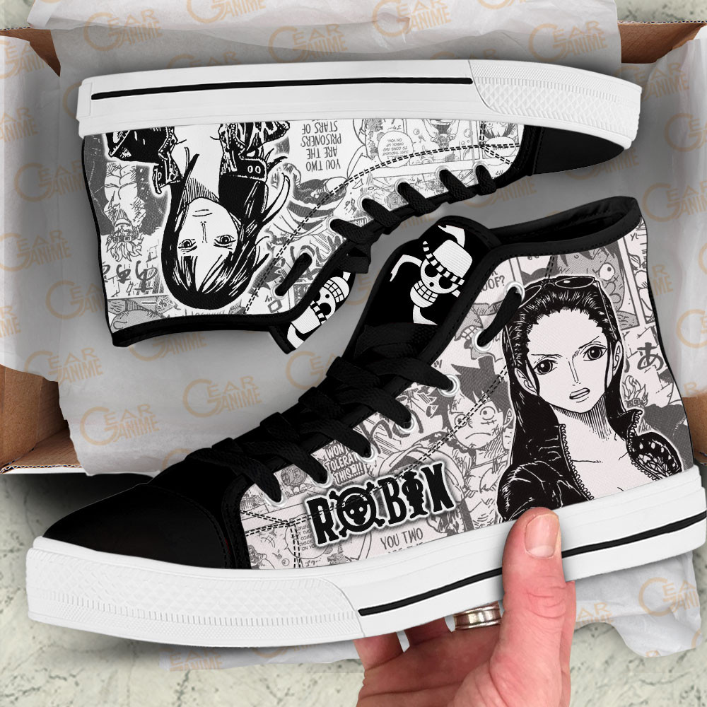 Nico Robin High Top Shoes One Piece Custom Manga Sneakers
