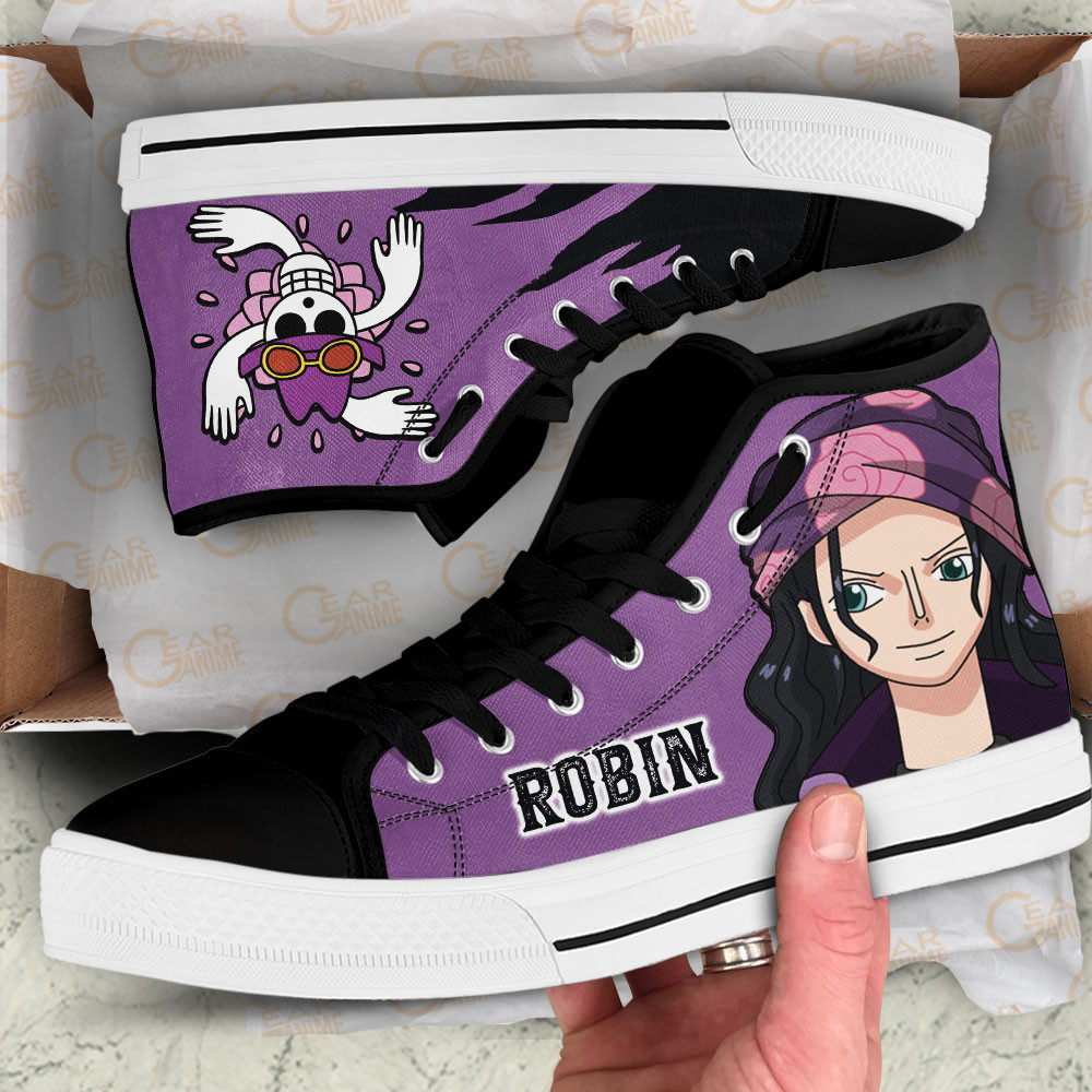 Nico Robin High Top Shoes One Piece Red Custom Anime Sneakers