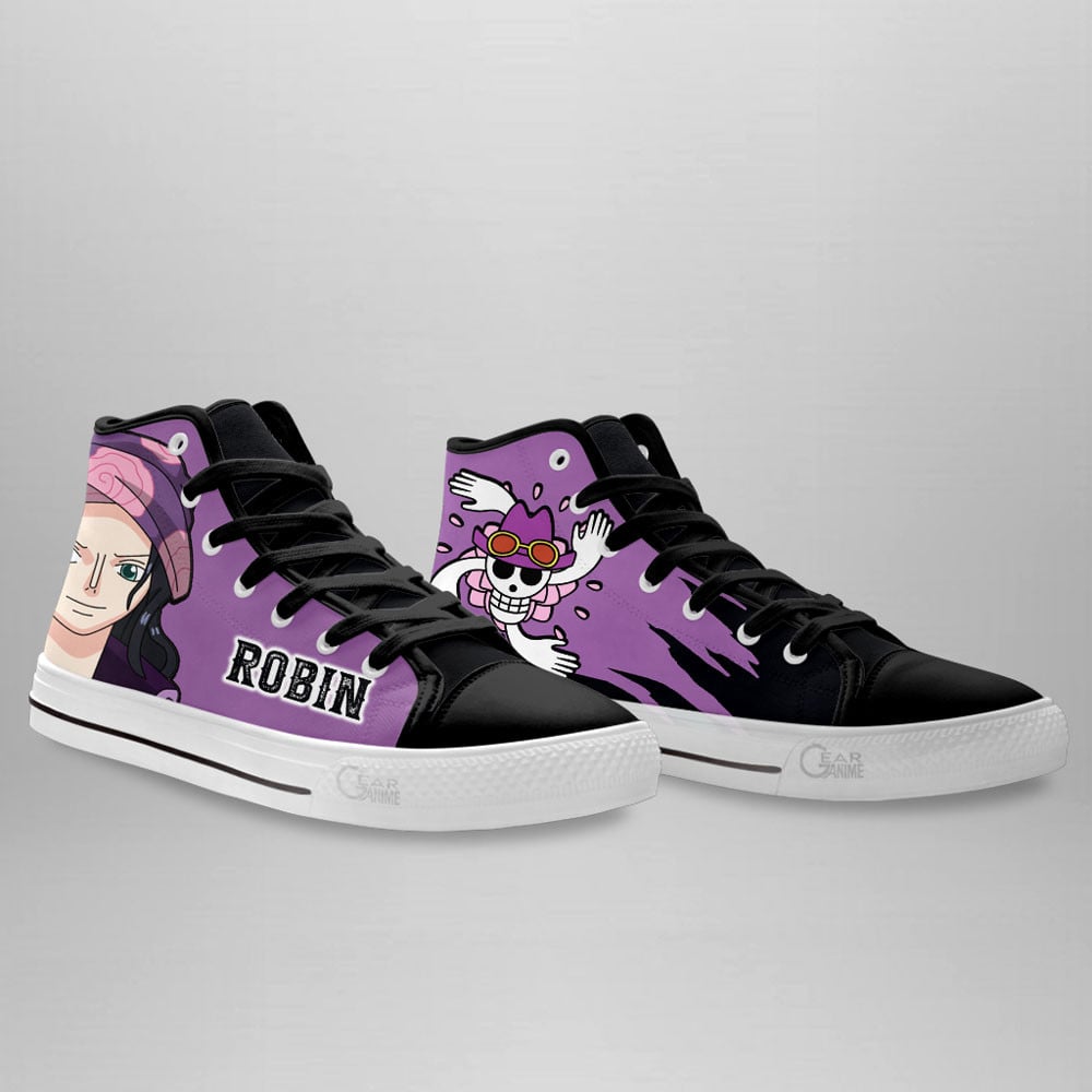 Nico Robin High Top Shoes One Piece Red Custom Anime Sneakers