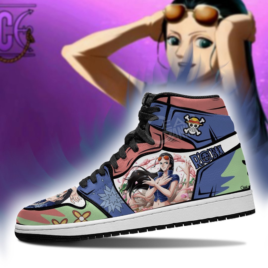 Nico Robin JD1s Sneakers Anime One Piece Shoes, Air Jordan Hightop