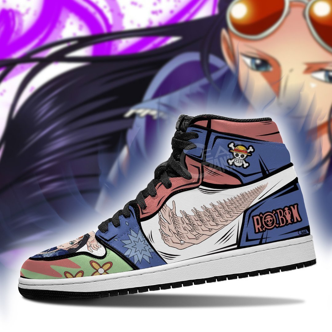 Nico Robin JD1s Sneakers Hana Hana No Mi Anime One Piece Shoes, Air Jordan Hightop
