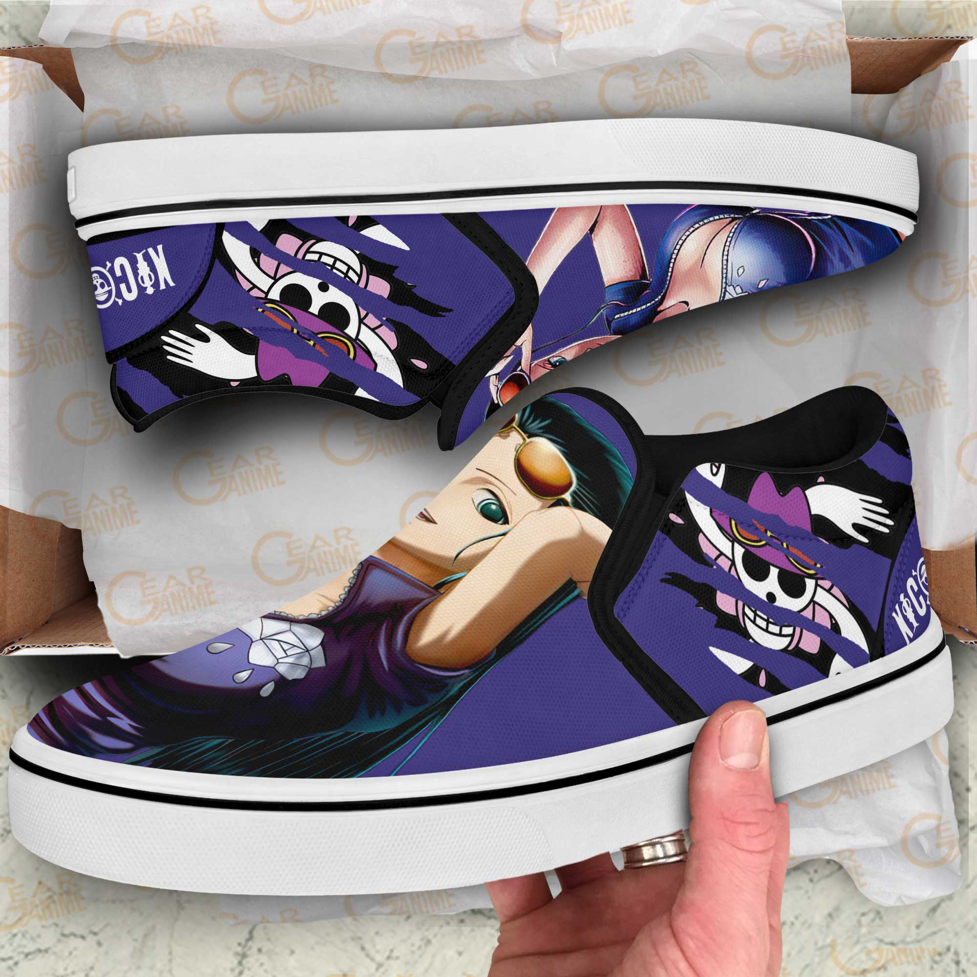 Nico Robin Slip-On Shoes Canvas One Piece Custom Anime Shoes