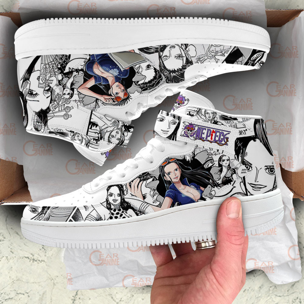 Nico Robin Sneakers Air Mid One Piece Custom Anime Shoes Mix Manga