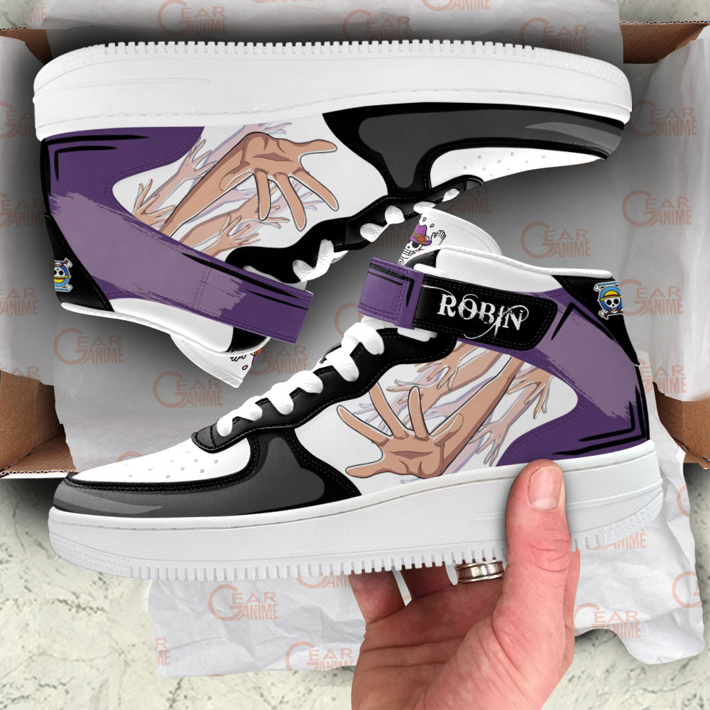Nico Robin Sneakers Air Mid One Piece Custom Anime Shoes