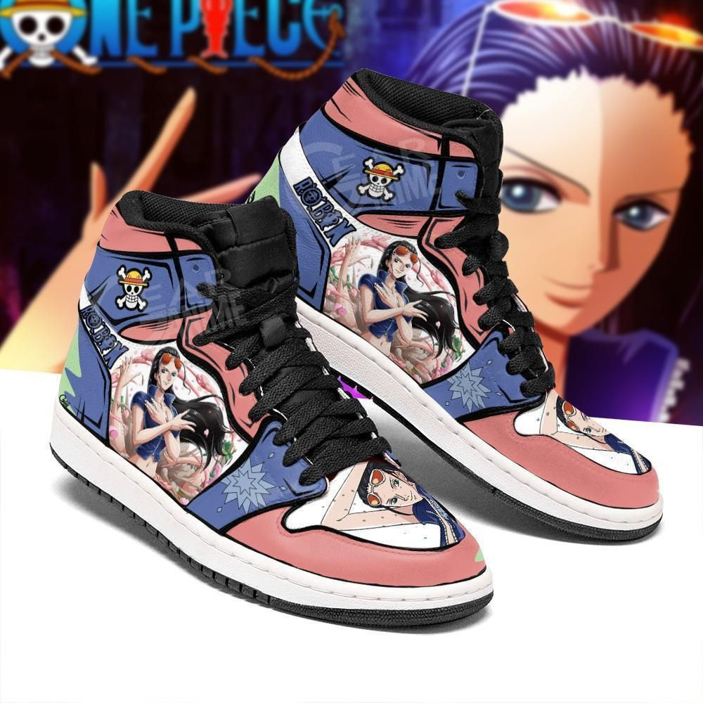 Nico Robin Sneakers Straw Hat Priates One Piece Anime High Top Air Jordan Sneaker, Air Jordan Hightop