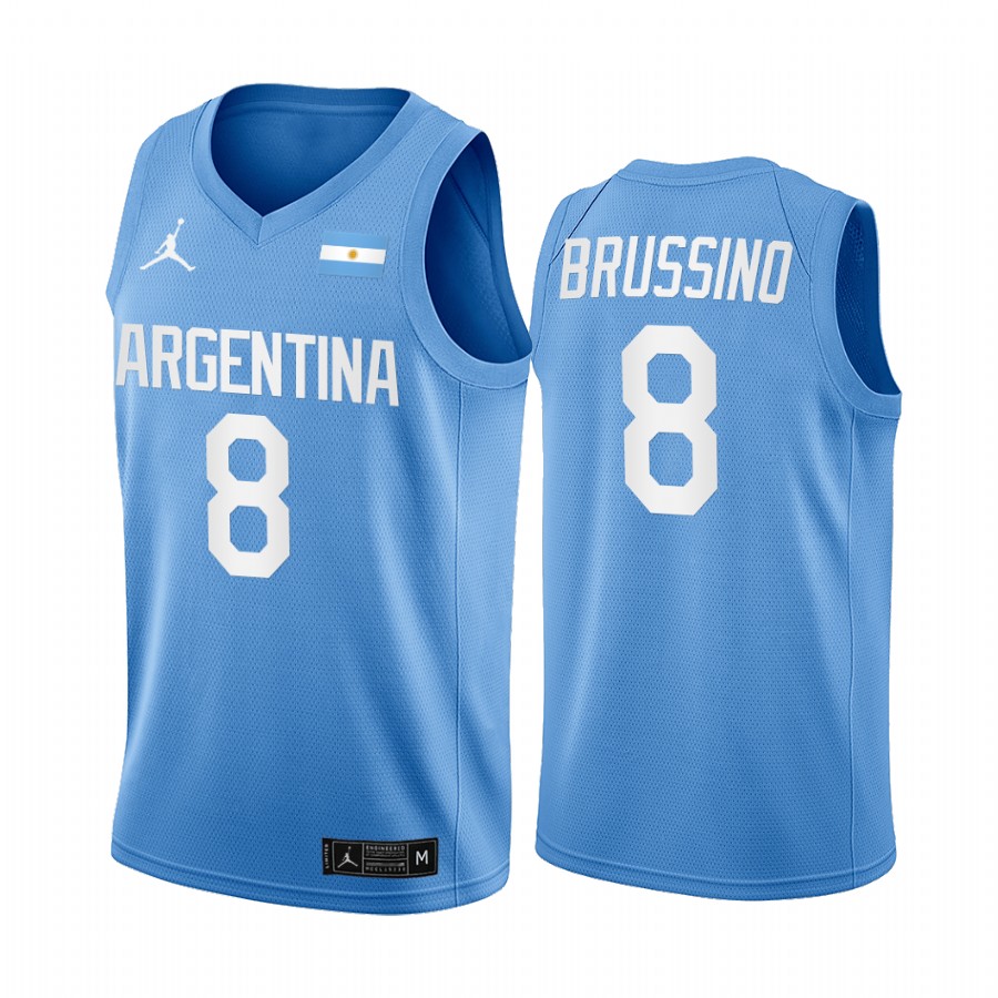 Nicolás Brussino Argentina #8 Blue 2021 Olympic Limited Jersey