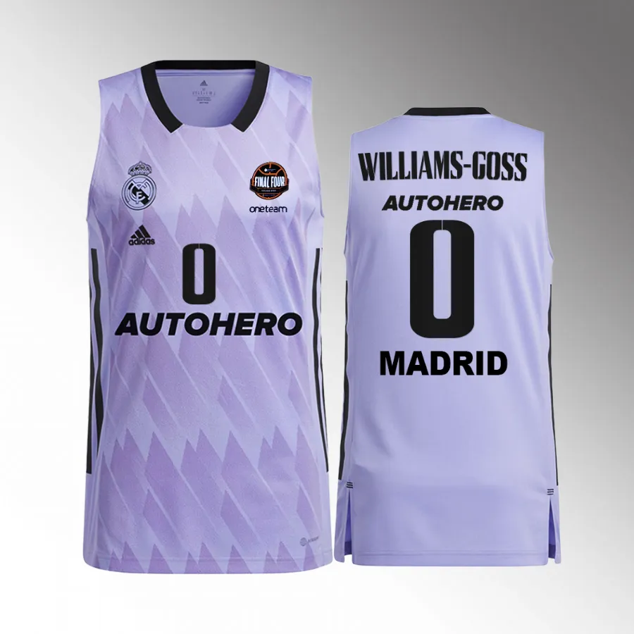 Nigel Williams-Goss 11th Euroleague Champions Real Madrid #0 Purple Jersey Away Shirt