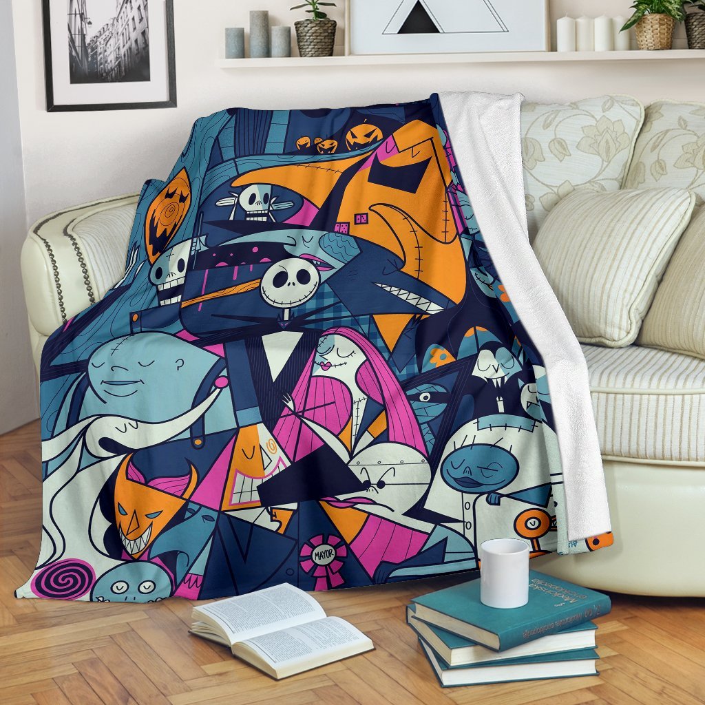Nightmare Before Christmas Sherpa Blanket Cozy Blanket Fleece Blanket