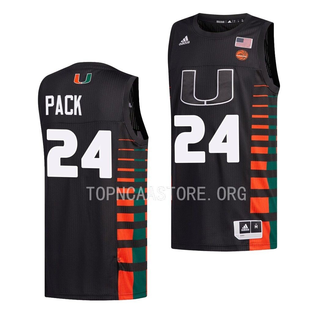 Nijel Pack #24 Miami Hurricanes College Jersey Black
