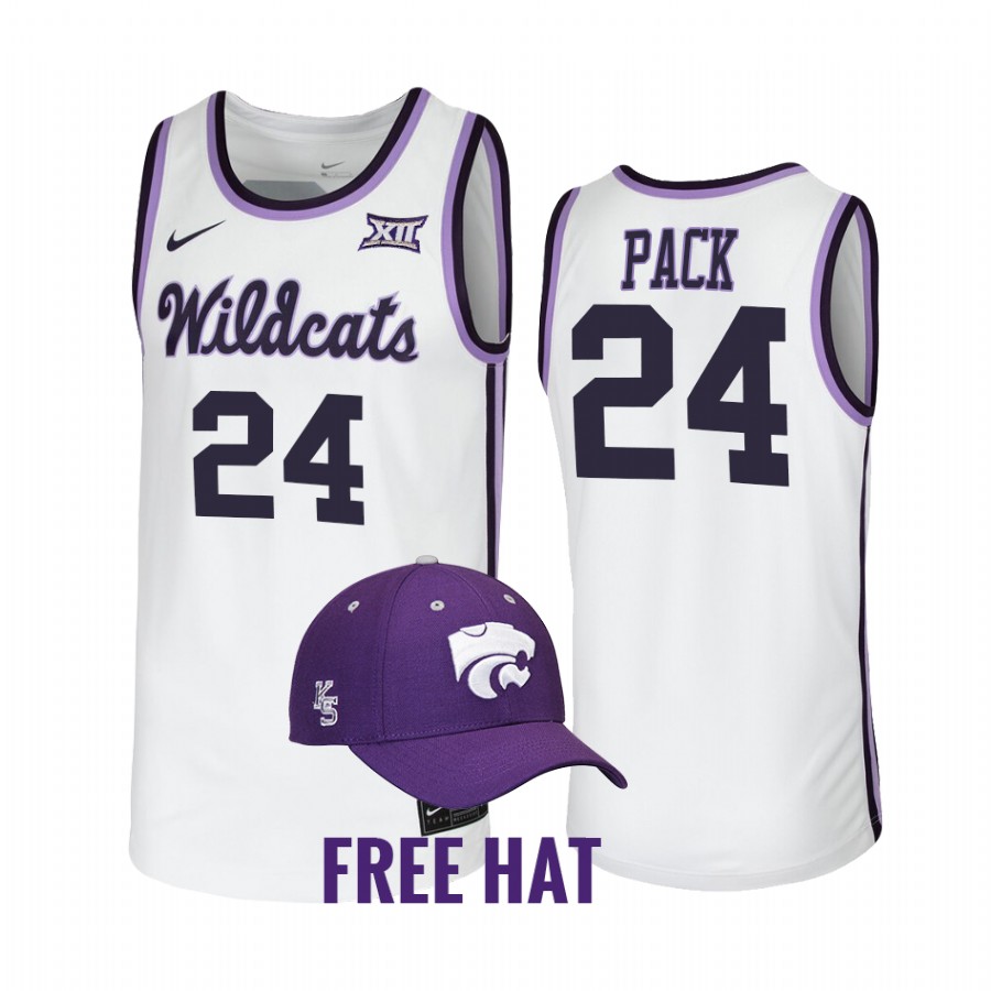 Nijel Pack Kansas State Wildcats White Jersey 2022 Retro Free Hat