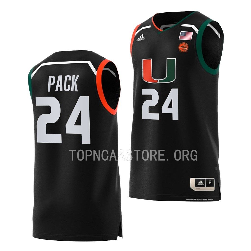 Nijel Pack Miami Hurricanes #24 Black Jersey Swingman