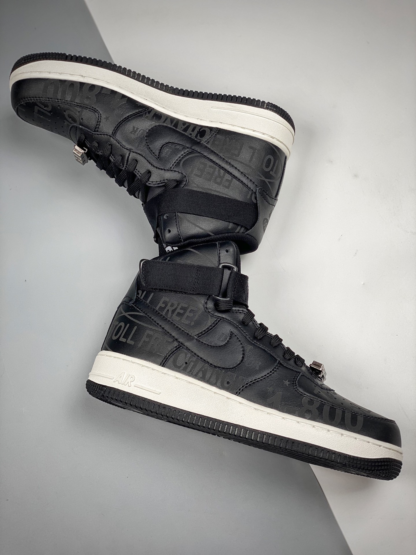 Nike Air Force 1 High ’07 Premium “Toll Free” Black/Sail-Vast Grey For Sale