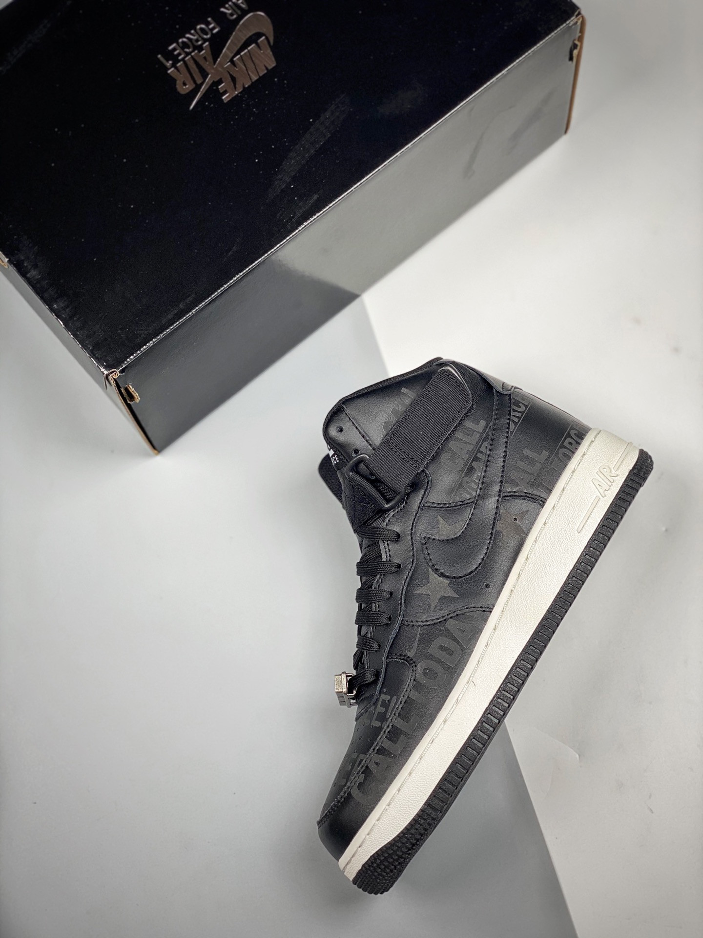 Nike Air Force 1 High ’07 Premium “Toll Free” Black/Sail-Vast Grey For Sale