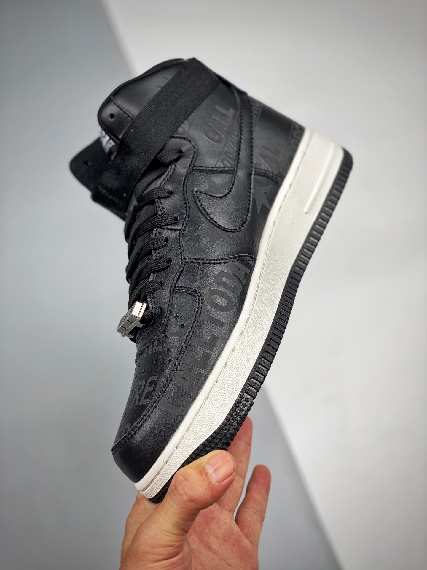 Nike Air Force 1 High ’07 Premium “Toll Free” Black/Sail-Vast Grey For Sale