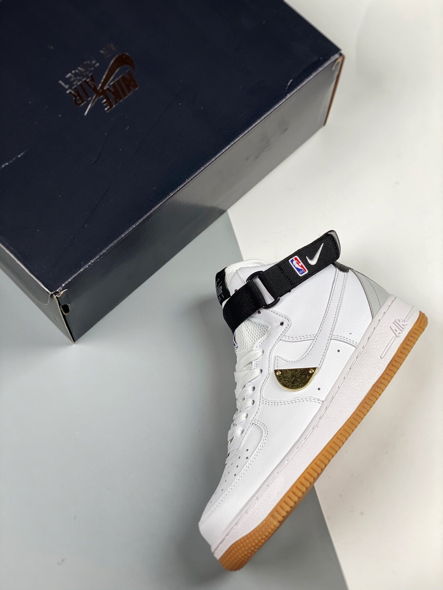 Nike Air Force 1 High “NBA Pack” White Gold For Sale