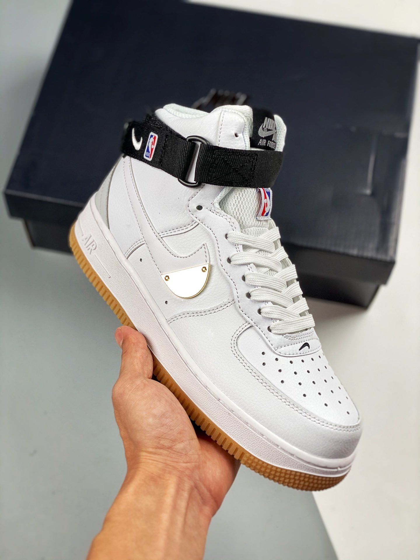 Nike Air Force 1 High “NBA Pack” White Gold For Sale