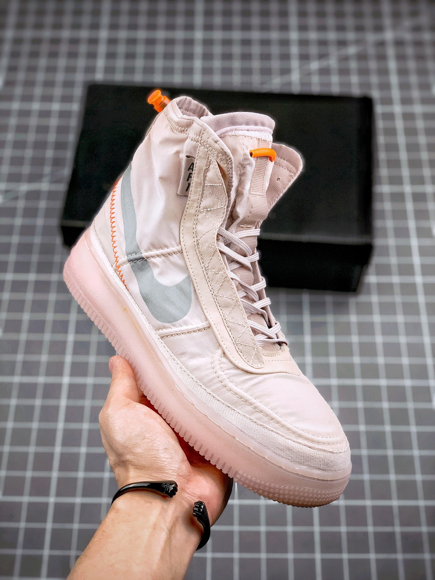 Nike Air Force 1 High Shell Platinum Violet/Hyper Crimson For Sale