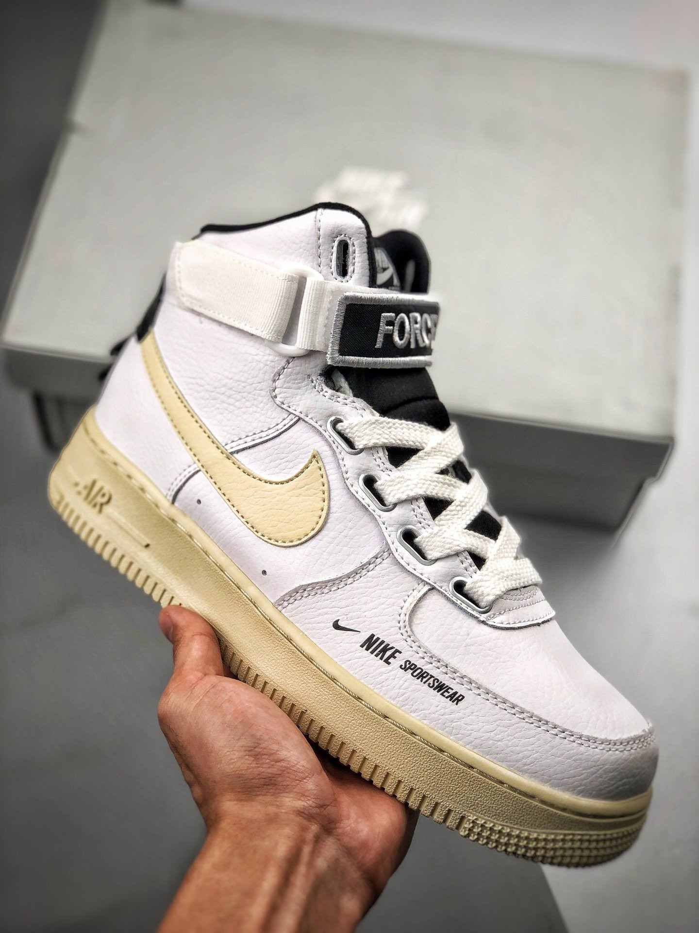 Nike Air Force 1 High Utility White/Light Cream-Black For Sale