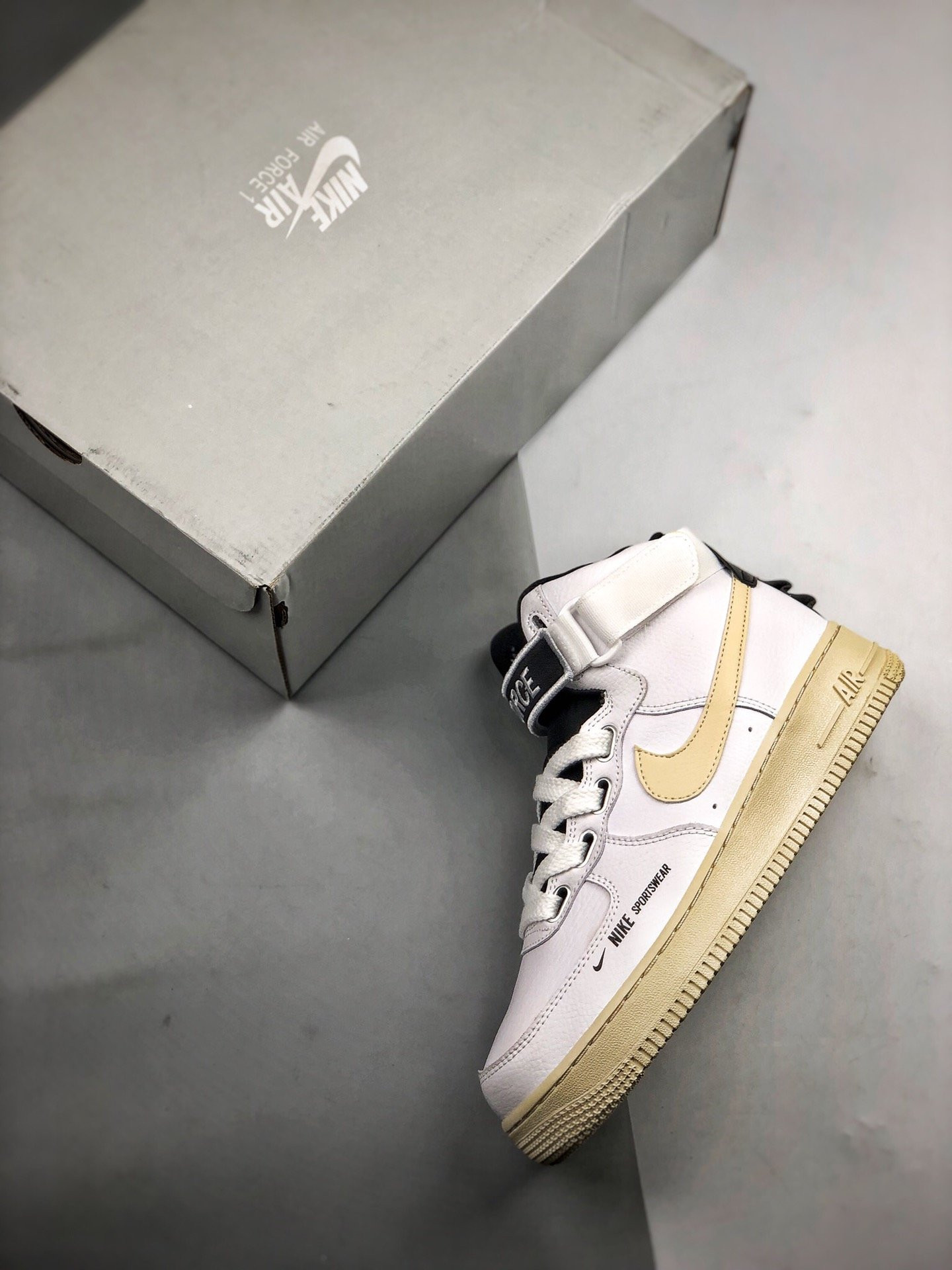 Nike Air Force 1 High Utility White/Light Cream-Black For Sale