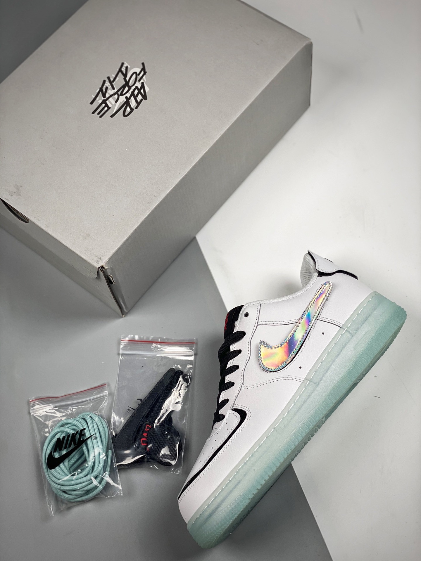Nike Air Force 1 Low/1 ‘My Game Is Money’ White Black Silver For Sale