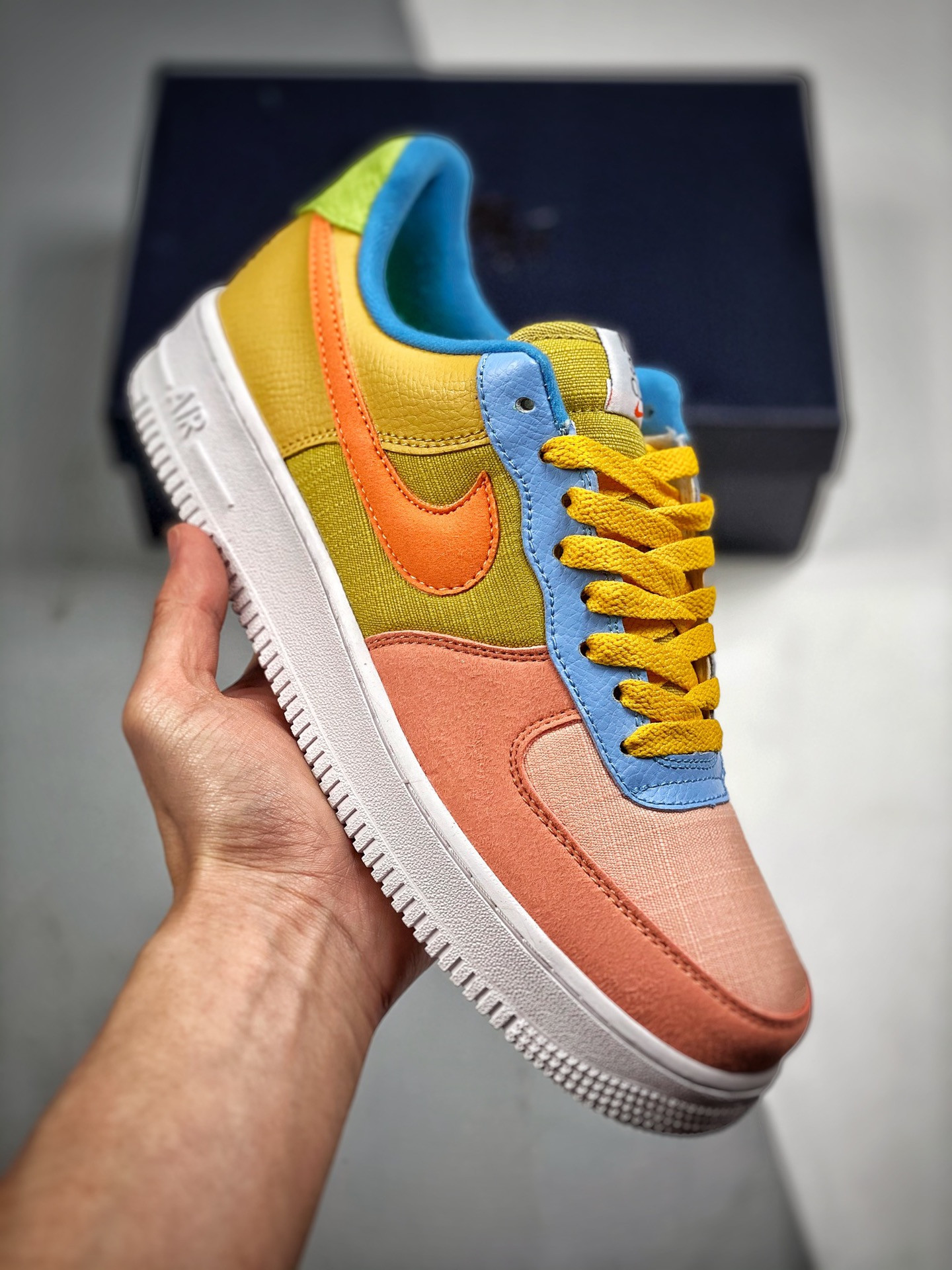 Nike Air Force 1 Low ‘Sun Club’ Pink/Olive-Blue For Sale
