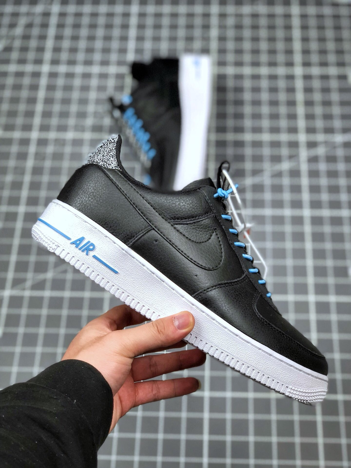 Nike Air Force 1 Low ’07 Lux Black/Light Blue/White 2020 For Sale
