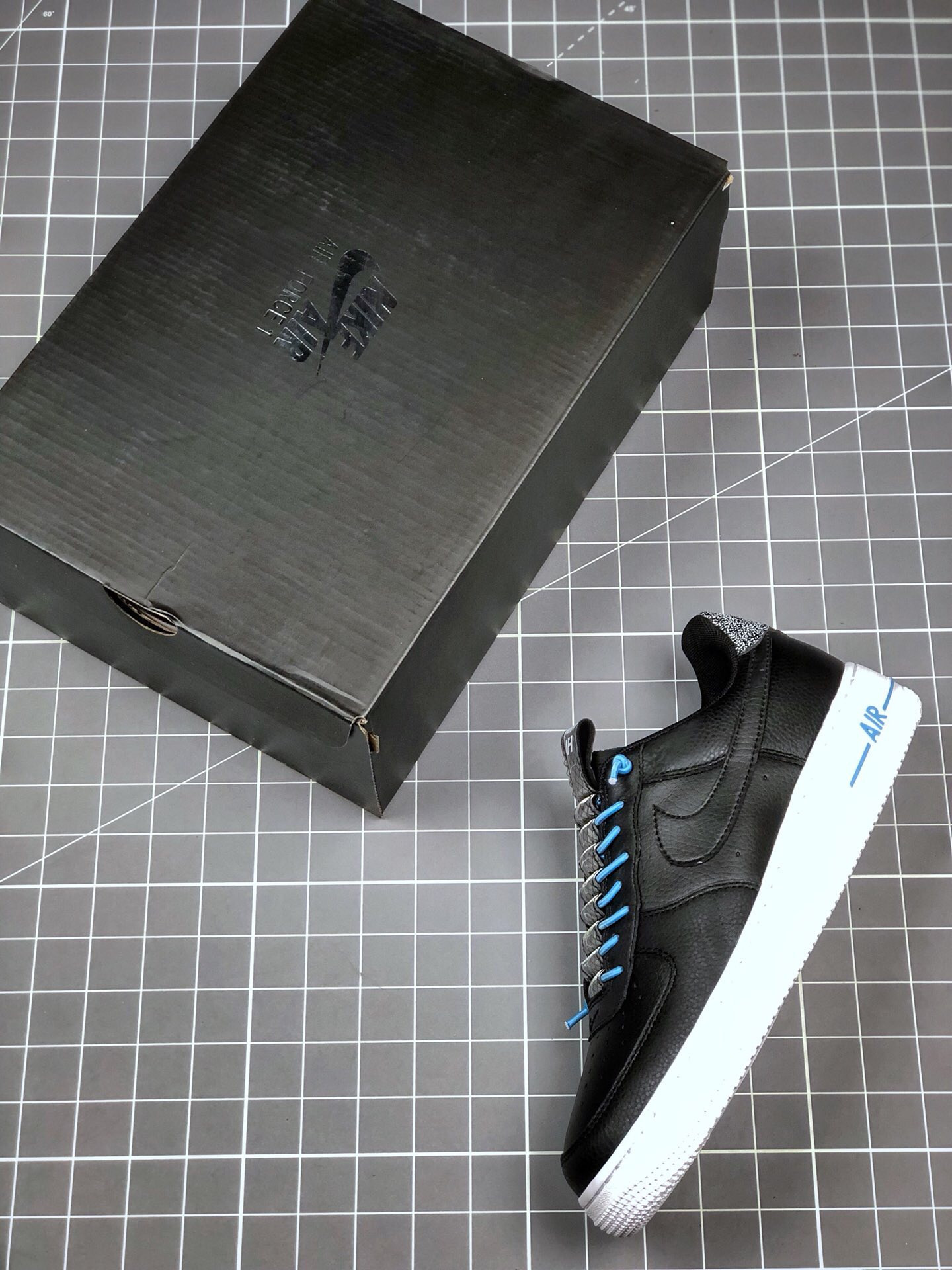 Nike Air Force 1 Low ’07 Lux Black/Light Blue/White 2020 For Sale