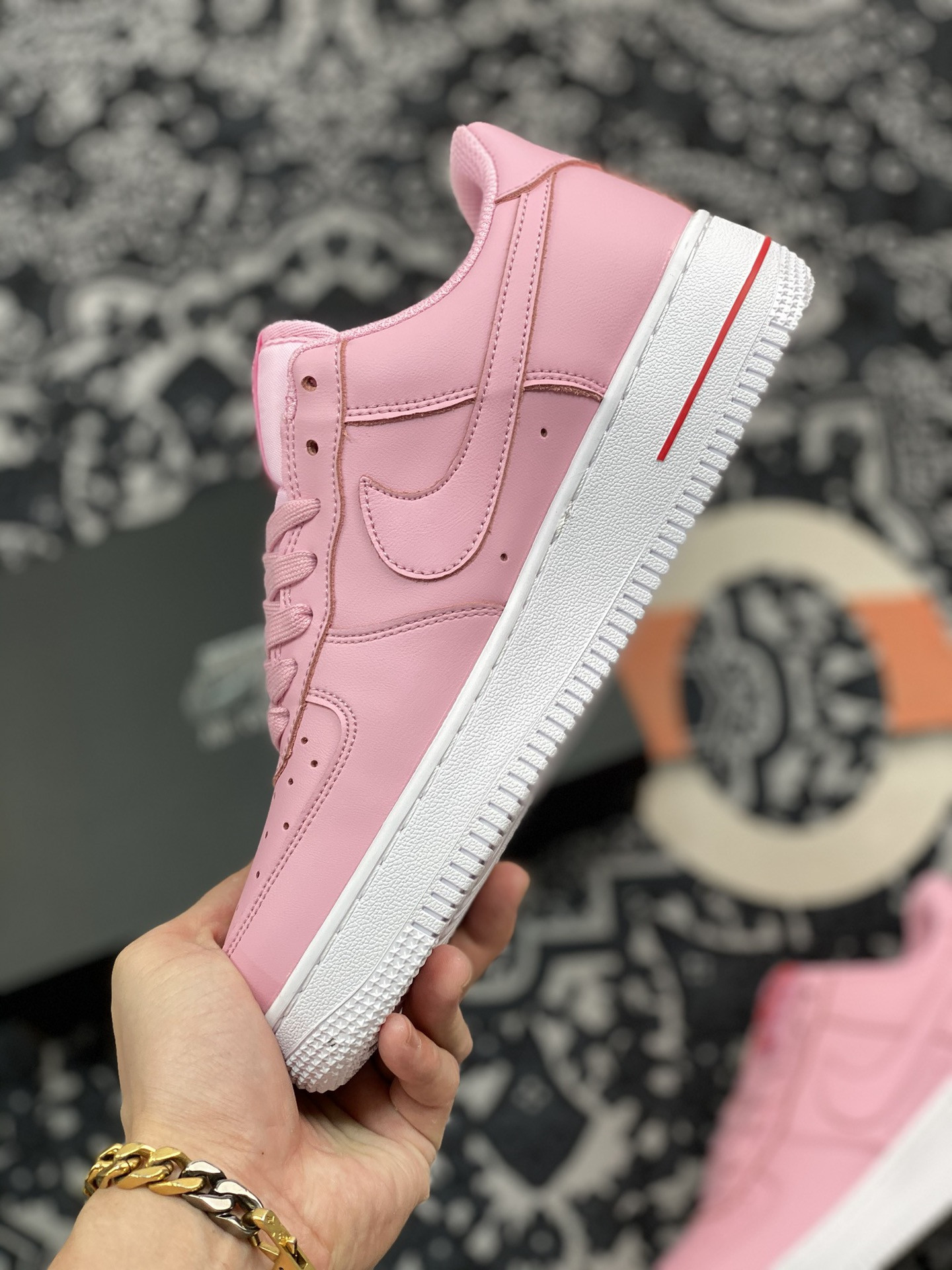 Nike Air Force 1 Low ’Rose‘ Pink Foam/Pink Foam-University Red For Sale