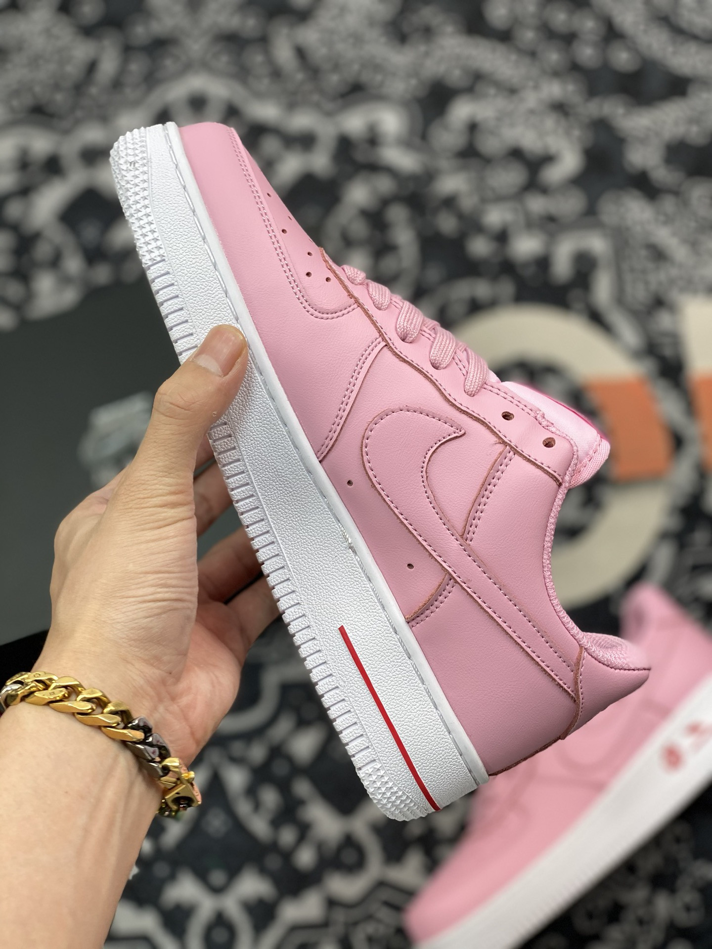 Nike Air Force 1 Low ’Rose‘ Pink Foam/Pink Foam-University Red For Sale