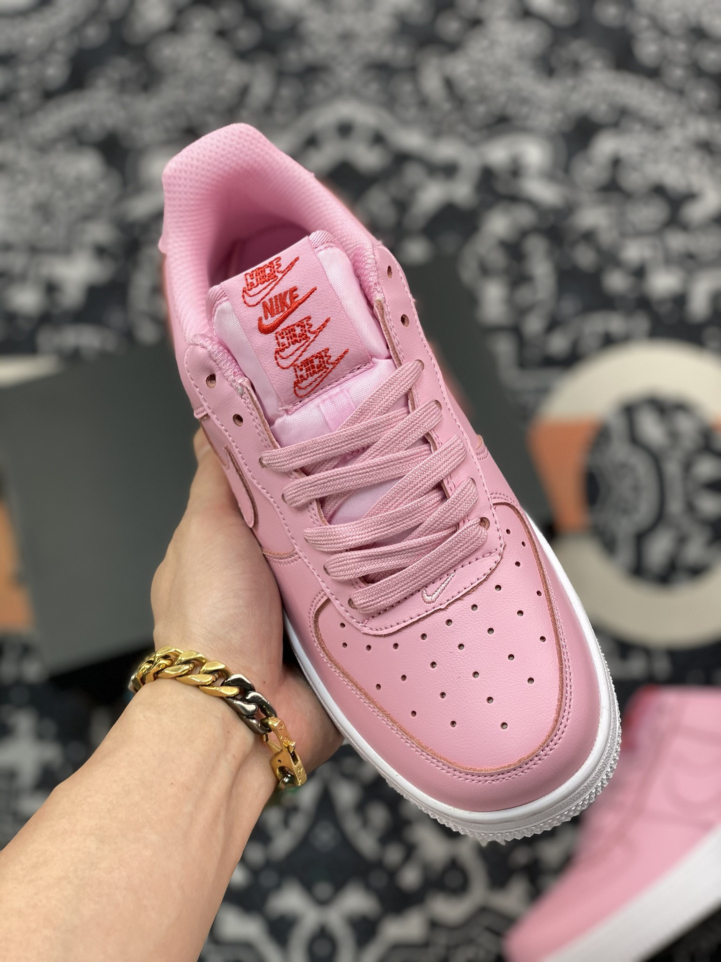 Nike Air Force 1 Low ’Rose‘ Pink Foam/Pink Foam-University Red For Sale