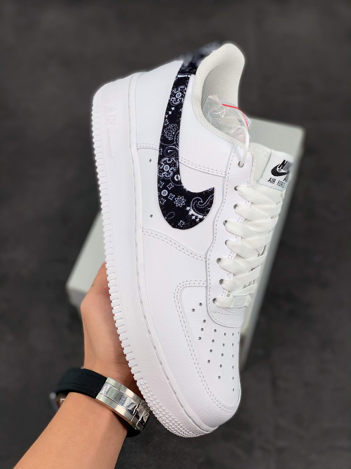 Nike Air Force 1 Low “Black Paisley” White/Black For Sale