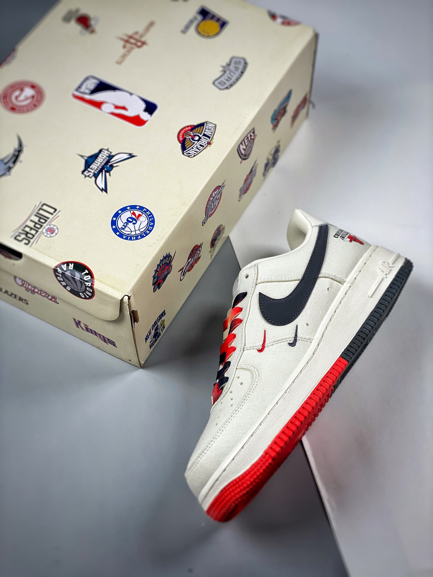 Nike Air Force 1 Low “Chicago Bulls” White Black Red For Sale
