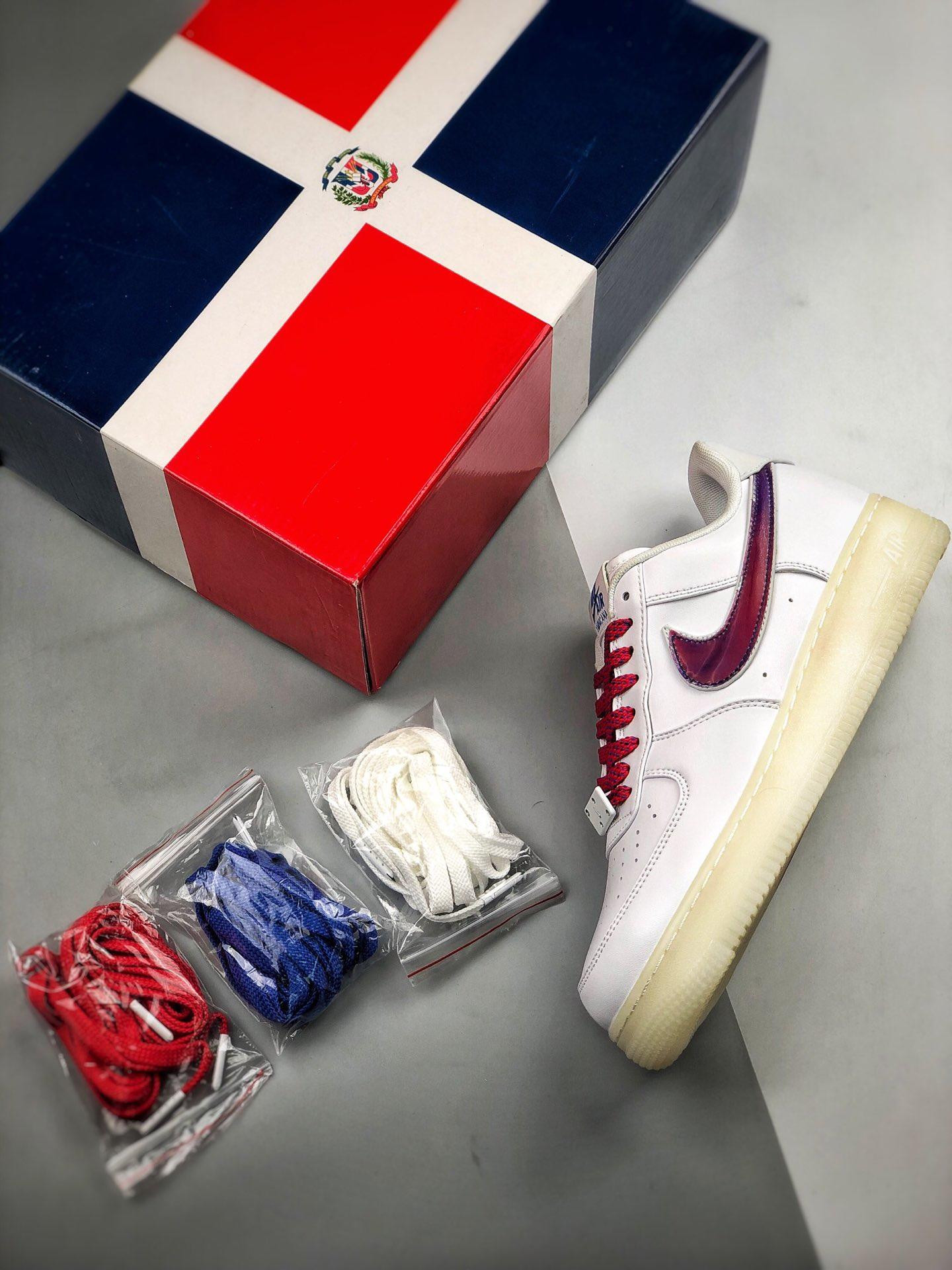 Nike Air Force 1 Low “De Lo Mio” White/University Red-Sport Blue For Sale