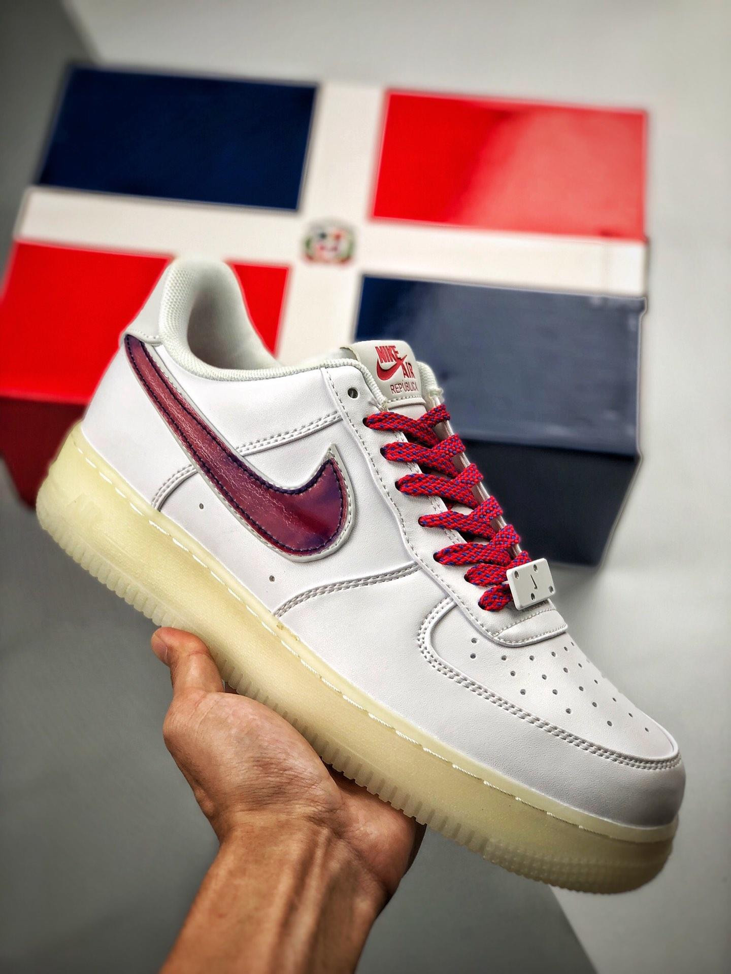 Nike Air Force 1 Low “De Lo Mio” White/University Red-Sport Blue For Sale