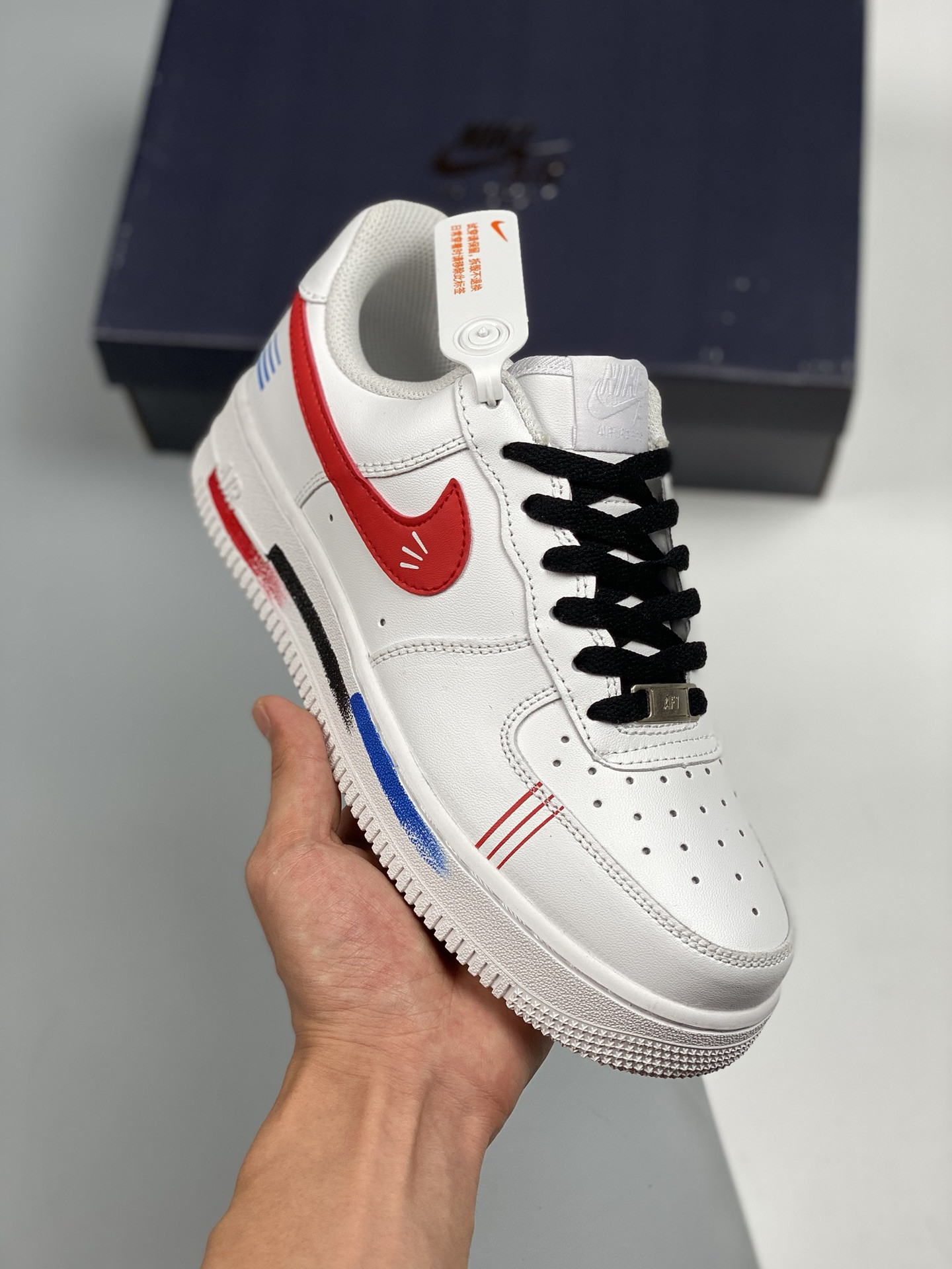 Nike Air Force 1 Low “Diy” White Black Blue For Sale