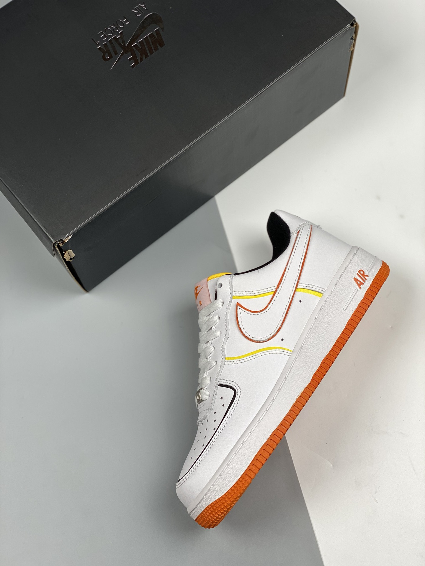 Nike Air Force 1 Low “Diy” White Orange Yellow For Sale