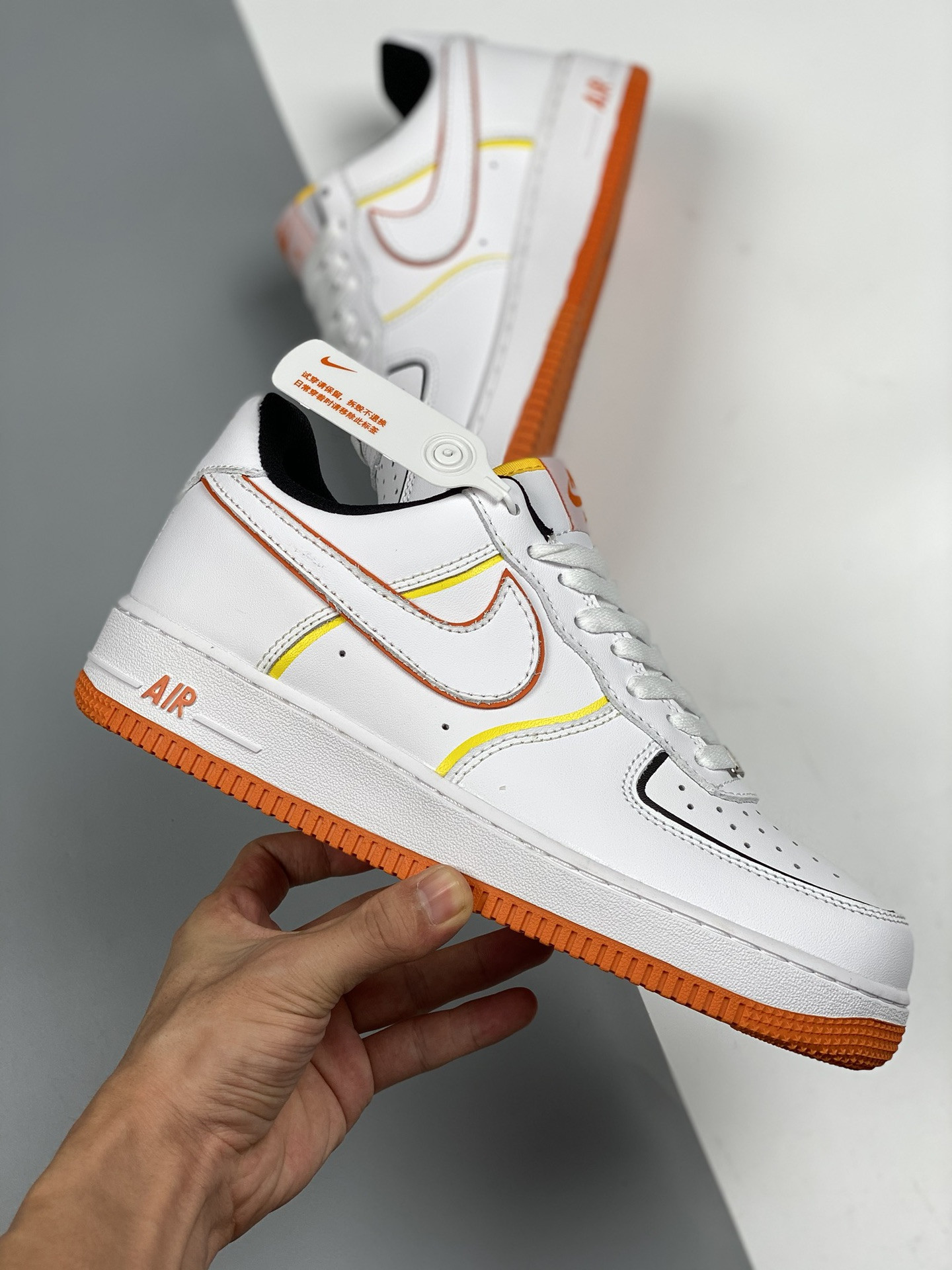 Nike Air Force 1 Low “Diy” White Orange Yellow For Sale