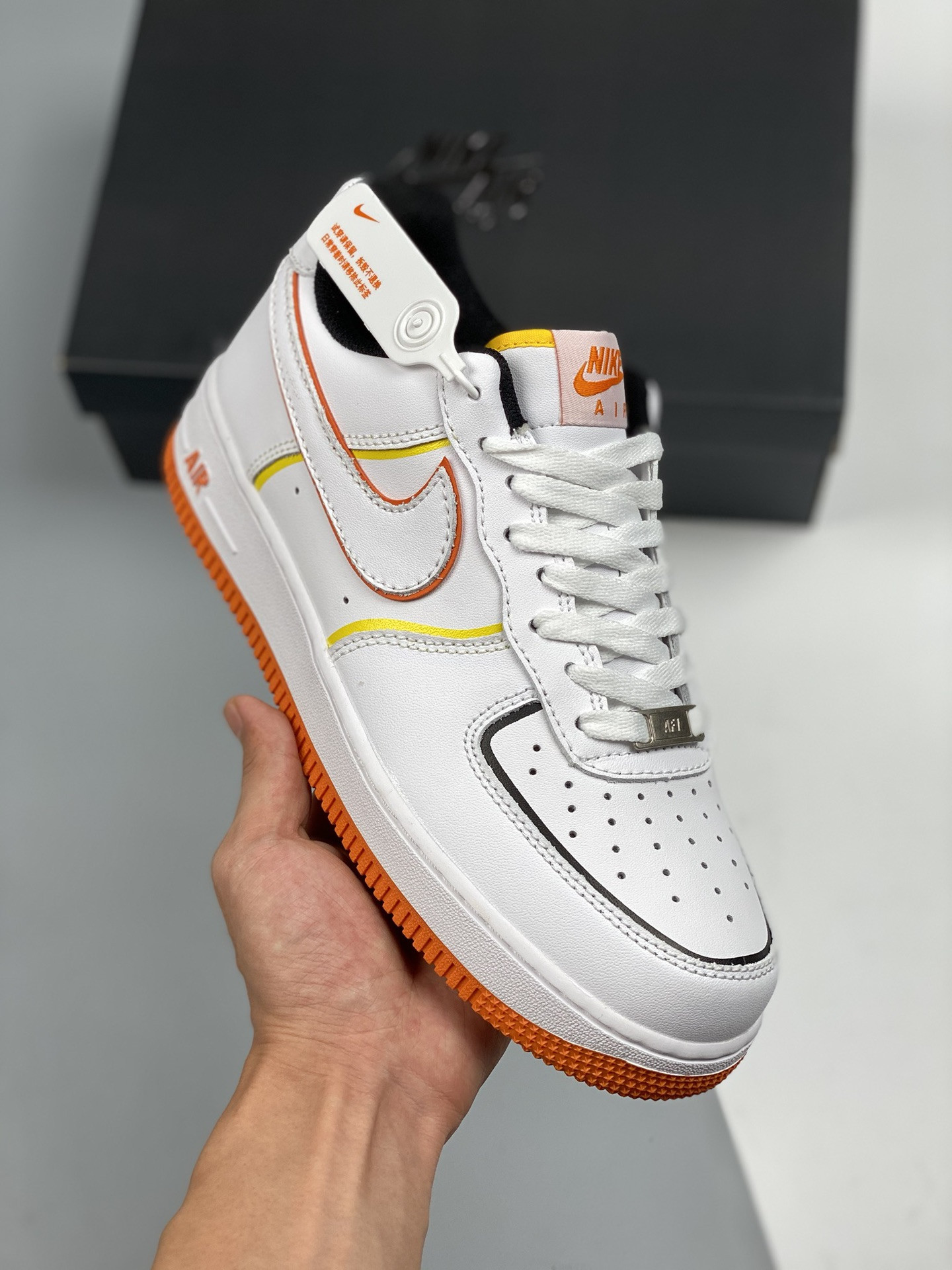 Nike Air Force 1 Low “Diy” White Orange Yellow For Sale