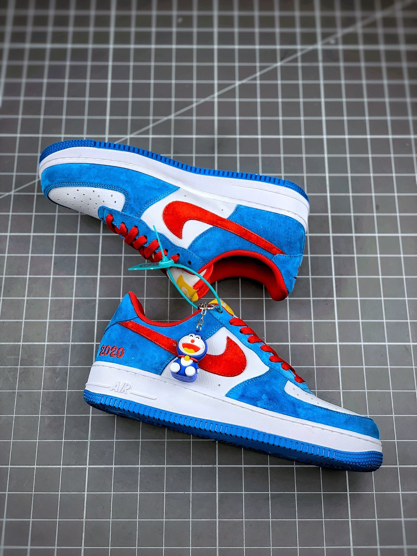 Nike Air Force 1 Low “Doraemon” Light Photo Blue/Speed Yellow-University Red For Sale