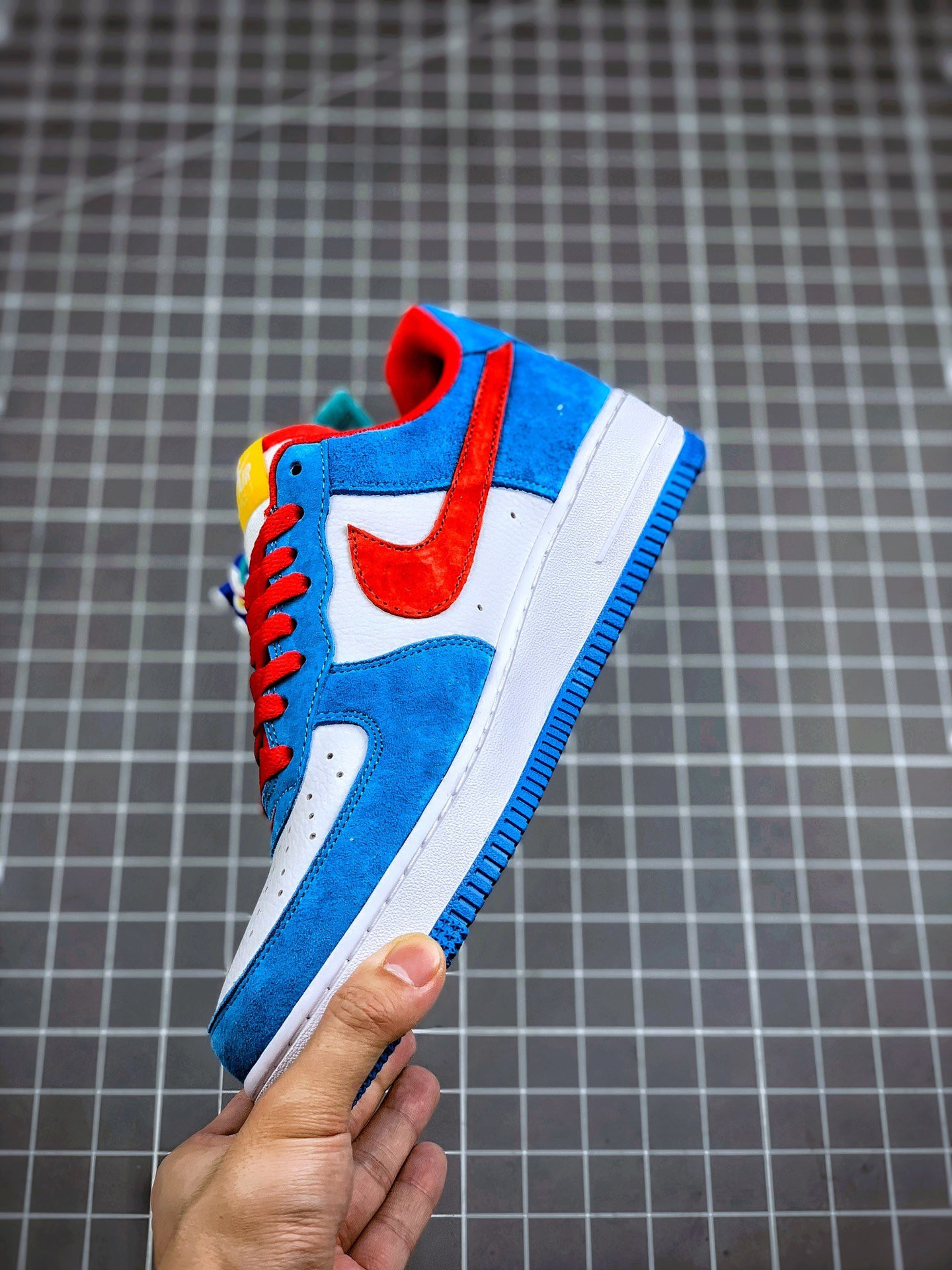 Nike Air Force 1 Low “Doraemon” Light Photo Blue/Speed Yellow-University Red For Sale